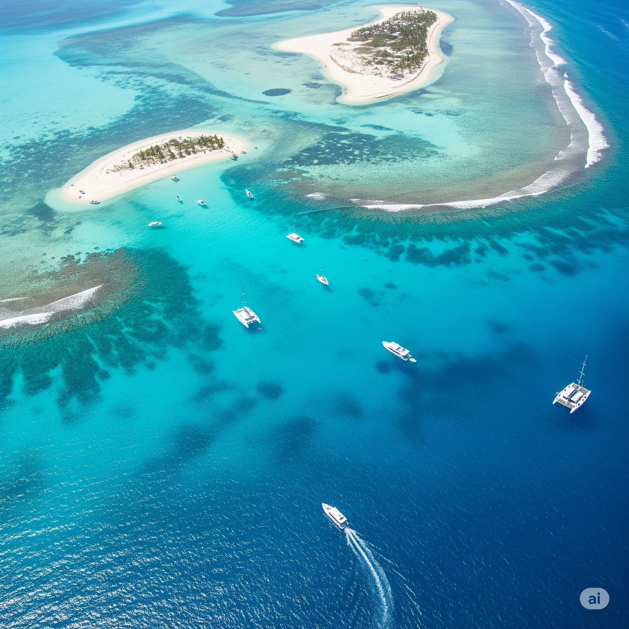 Aguas turquesa en Los Roques